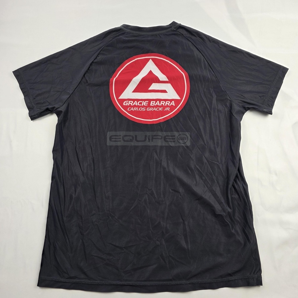 Gracie Barra Shirt Youth XL 18-20 Gray Short Sleeve Rash Guard Training